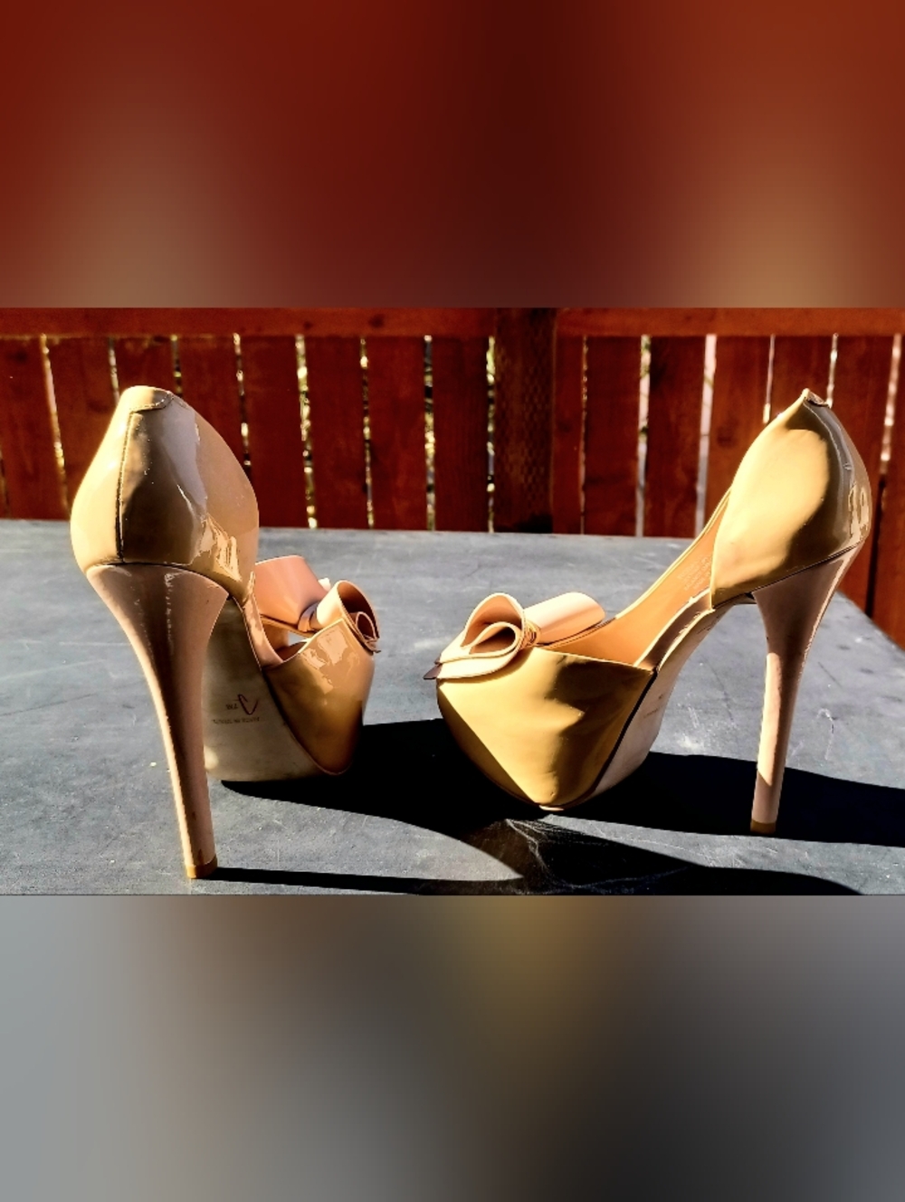 Steve Madden Nude Blush Bow Peep-Toe Platform Pump - Picture 5 of 7